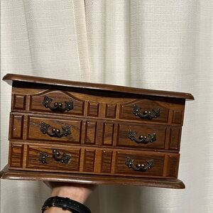Wooden Jewelry Box with Drawers
